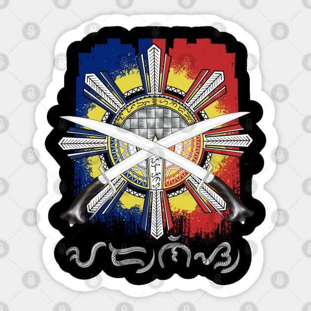 Philippine Flag Sun/ Ginunting sword/Baybayin word Arnis Sticker by Pirma Pinas